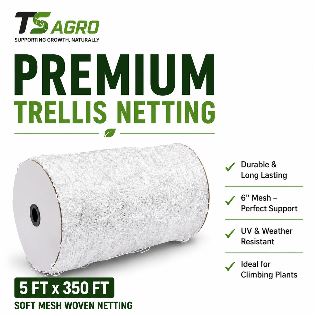 TS Agro - Heavy Duty Garden Plant Support Netting, 5x350ft